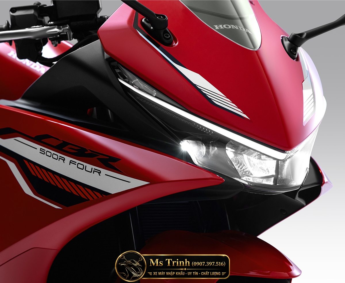 Cụm đèn pha LED Honda CBR500R FOUR hỗ trợ khả năng chiếu sáng và nhận diện tốt hơn Cụm đèn pha LED Honda CBR500R FOUR 2026 tăng vẻ hiện đại cho sportbike Honda